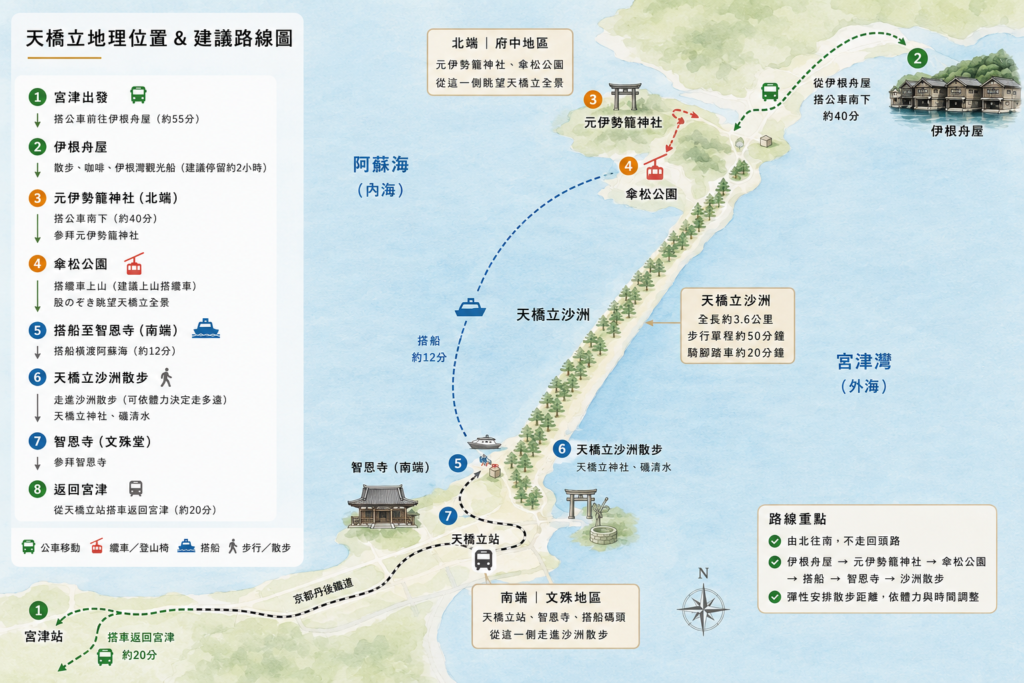 joynerary amanohashidate map north south